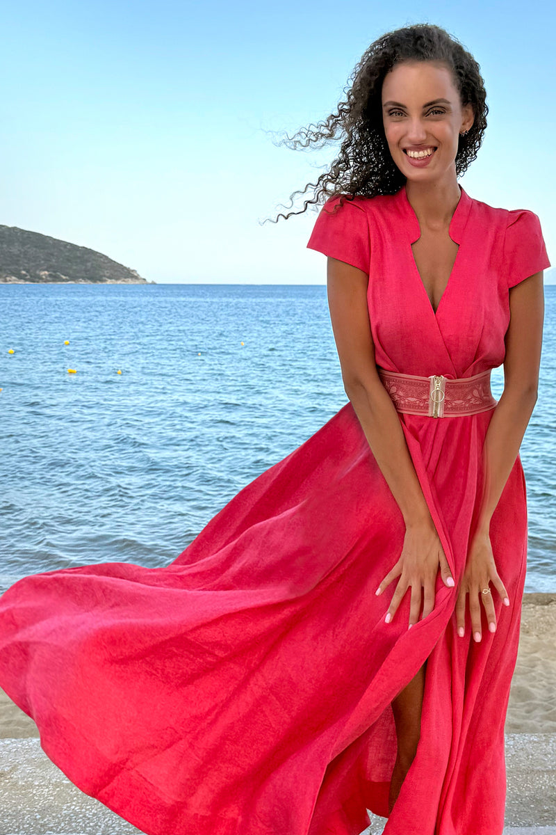 ЕЛАСТИЧЕН ШИРОК КОЛАН С ЦИП - BAROQUE CORAL