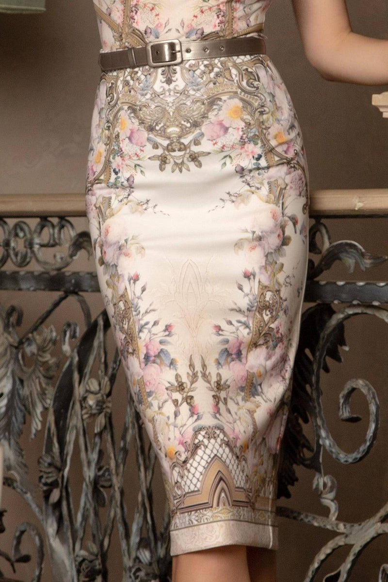 PENCIL SKIRT - BAROQUE FLOWERS