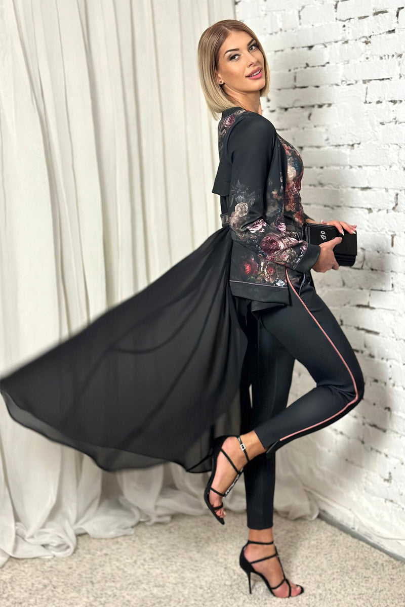 ELEGANT CHIFFON COAT - VINTAGE FLOWERS JIORO ЕЛЕГАНТНА НАМЕТКА С ШИФОН - VINTAGE FLOWERS JIORO