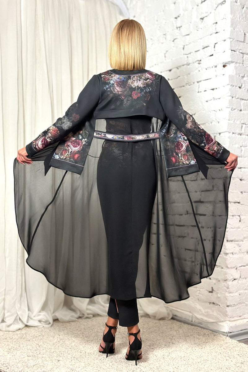 ELEGANT CHIFFON COAT - VINTAGE FLOWERS JIORO ЕЛЕГАНТНА НАМЕТКА С ШИФОН - VINTAGE FLOWERS JIORO