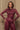 BLOUSE WITH GATHERED NECKLINE AND LOGO PRINT - BURGUNDY LOGO JIORO БЛУЗА ОТ ФИНО ПЛЕТИВО - BURGUNDY LOGO JIORO