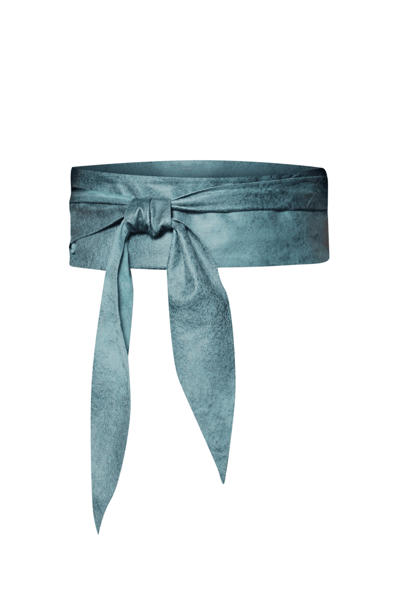 WRAP-STYLE BELT - SUEDE-LIKE IN BLUE - ESSENTIALS JIORO КОЛАН ОТ ВЕЛУР В АЗУРНО СИНЬО - ESSENTIALS JIORO