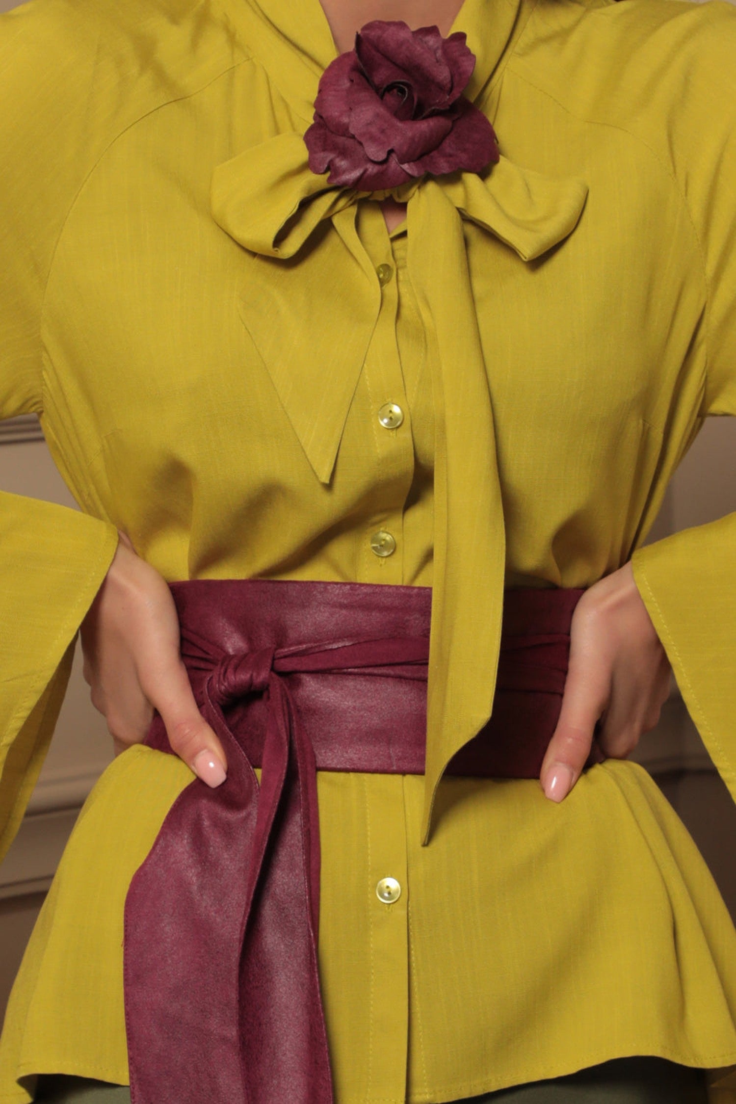 WRAP-STYLE BELT - SUEDE-LIKE IN BURGUNDY - ESSENTIALS