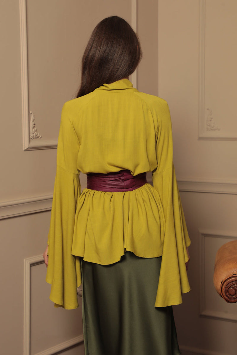 WRAP-STYLE BELT - SUEDE-LIKE IN BURGUNDY - ESSENTIALS JIORO КОЛАН ОТ ВЕЛУР В БОРДО - ESSENTIALS JIORO