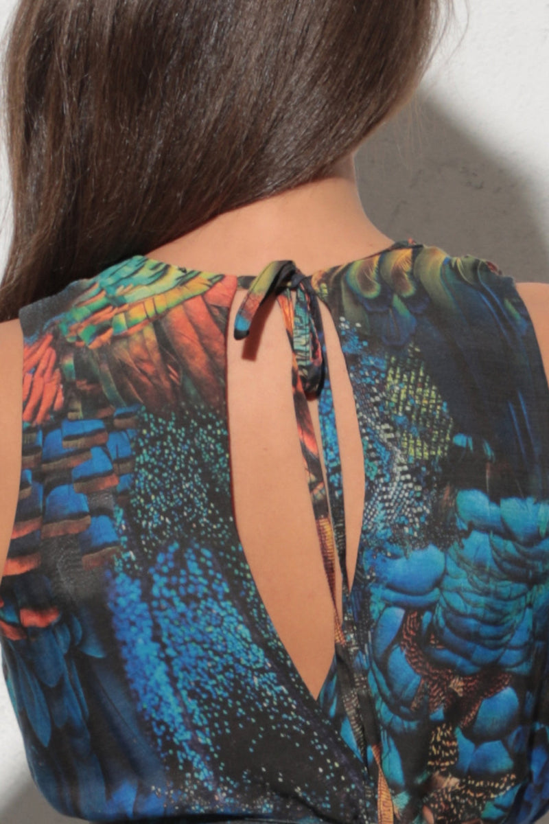 СВОБОДНА РОКЛЯ ОТ ВИСКОЗА С КОПРИНА - AMAZONIA