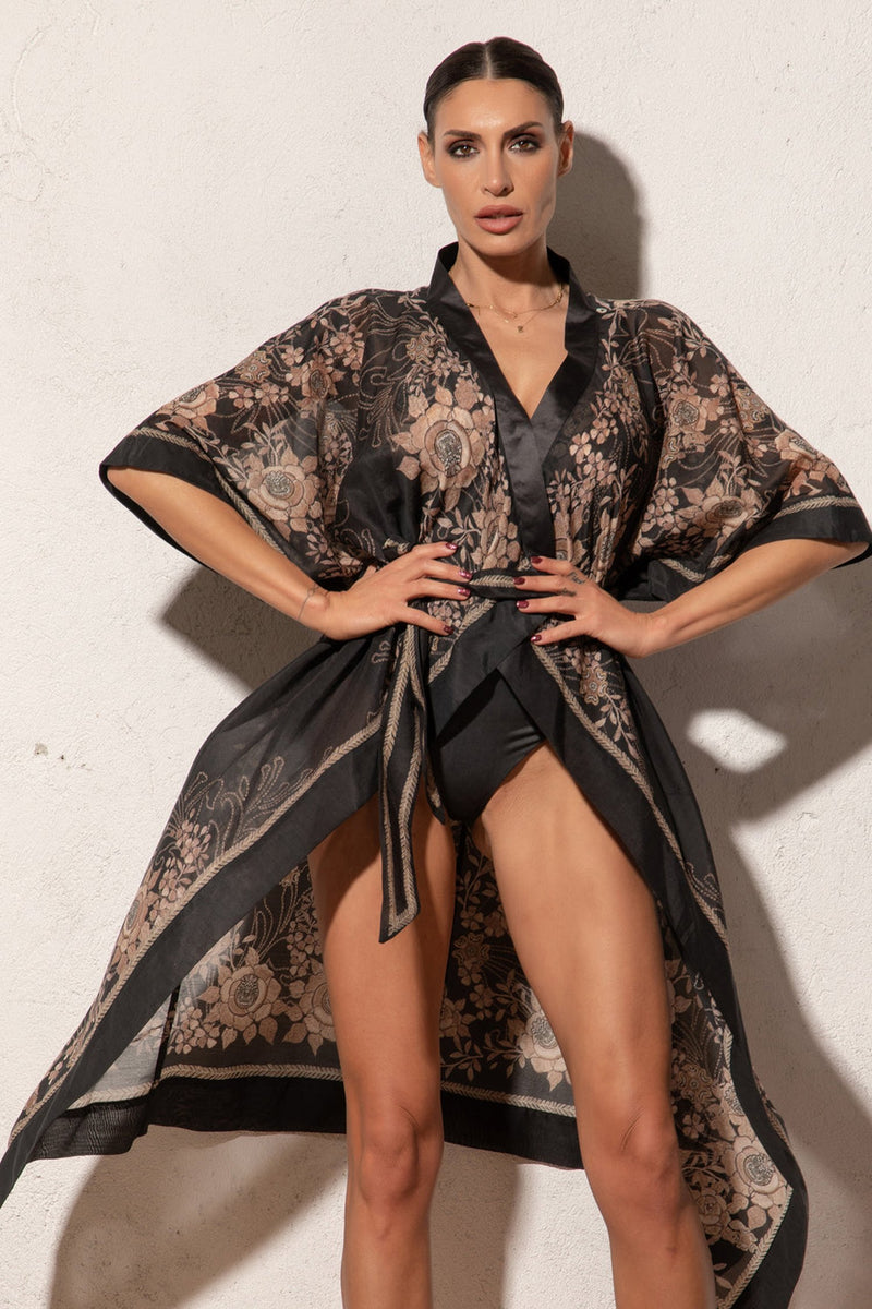 SILK COTTON KIMONO - GOLDEN ROSES JIORO КИМОНО ОТ КОПРИНА И ПАМУК - GOLDEN ROSES JIORO