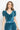 DUSTY TEAL V-NECK VELVET TOP WITH PUFF SLEEVES SHADES OF BLUE TRIM- ESSENTIALS JIORO БЛУЗА ОТ КАДИФЕ В ЦВЯТ ТИЙЛ С V-ДЕКОЛТЕ И НАБРАНИ РЪКАВИ SHADES OF BLUE - ESSENTIALS JIORO