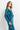 DUSTY TEAL RELAXED V-NECK VELVET TOP WITH SHADES OF BLUE PRINT TRIM - ESSENTIALS JIORO СВОБОДЕН ТОП ОТ КАДИФЕ В ЦВЯТ ТИЙЛ С КАНТ SHADES OF BLUE - ESSENTIALS JIORO