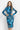 HIGH-NECK MIDI VELVET DRESS WITH LONG RAGLAN SLEEVES - SHADES OF BLUE JIORO МИДИ РОКЛЯ ОТ КАДИФЕ С ВИСОКА ЯКА И ДЪЛГИ РЕГЛАН РЪКАВИ - SHADES OF BLUE JIORO