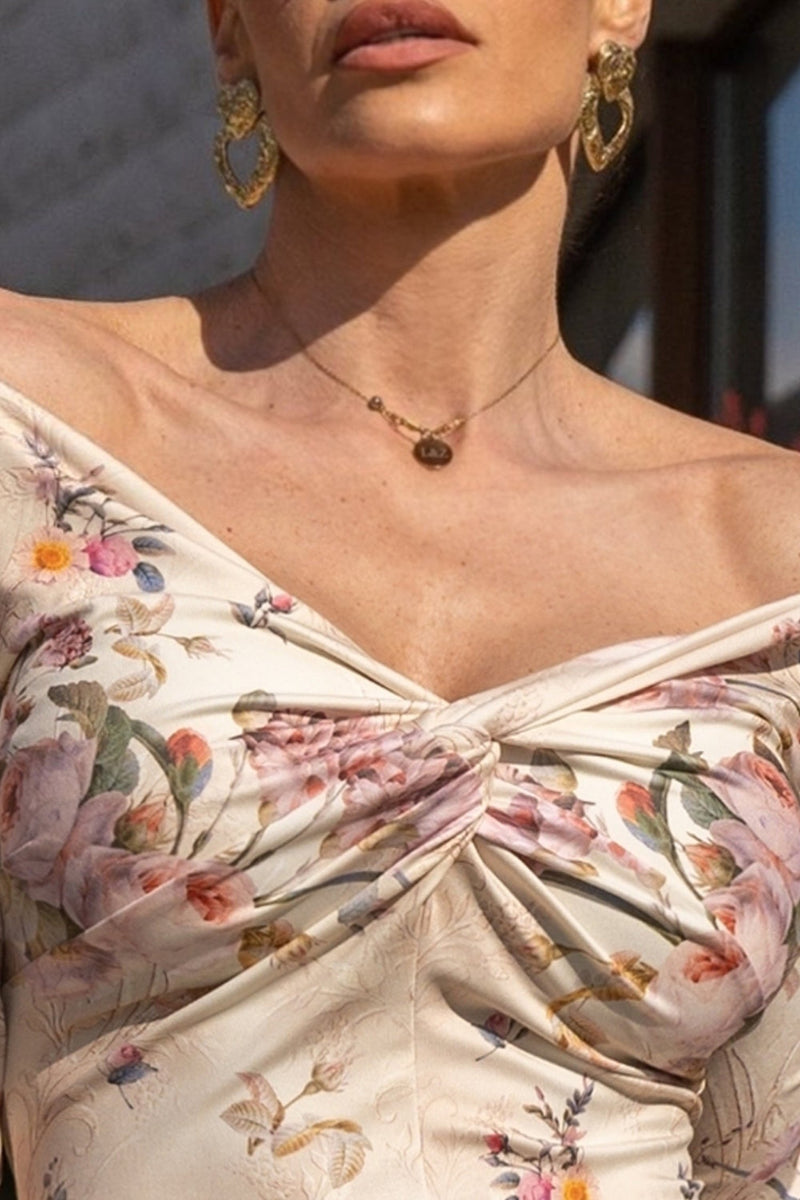 LONG SLEEVE FITTED DRESS - BAROQUE FLOWERS