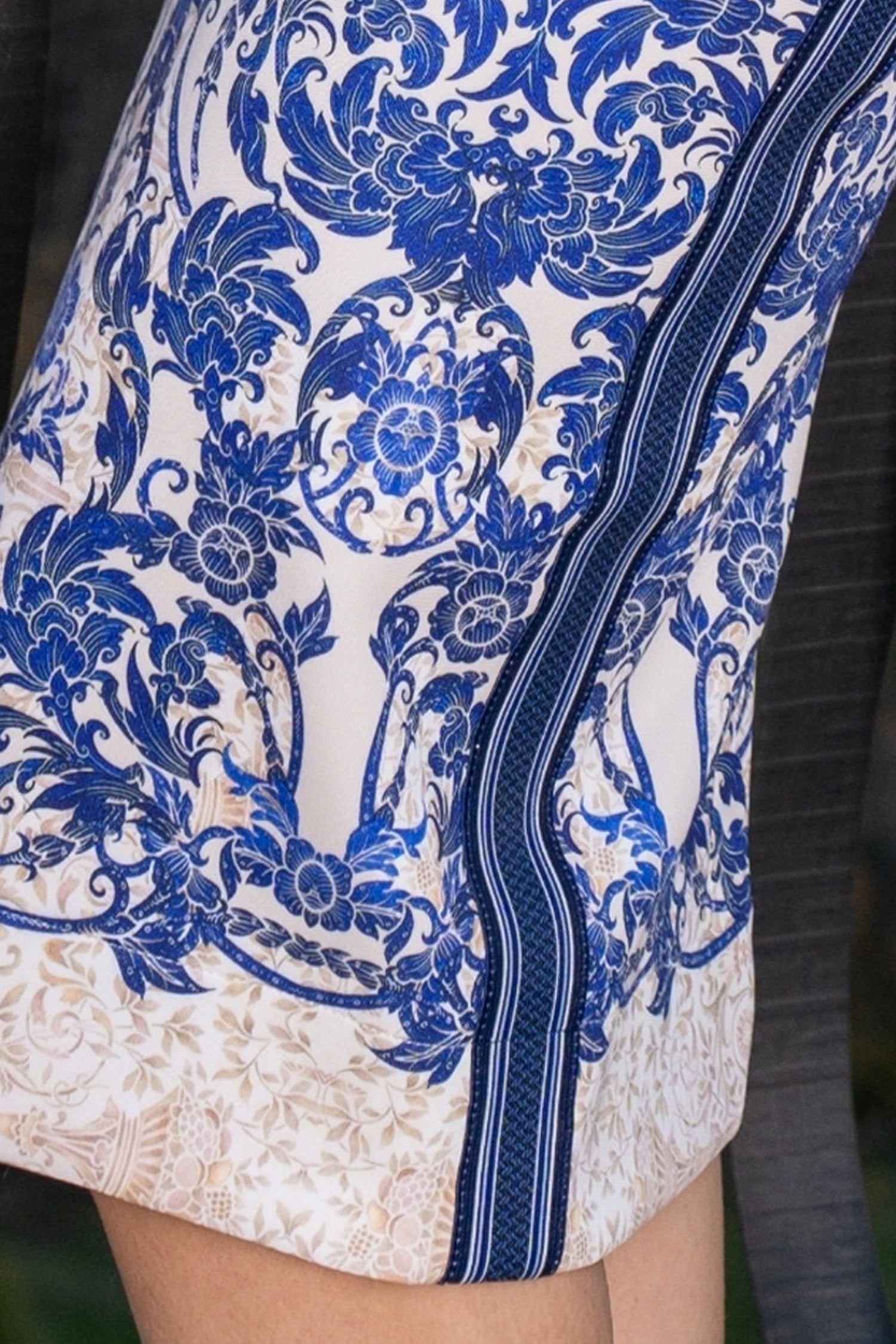 DRESS WITH DECORATIVE TRIM – ASIA SKY