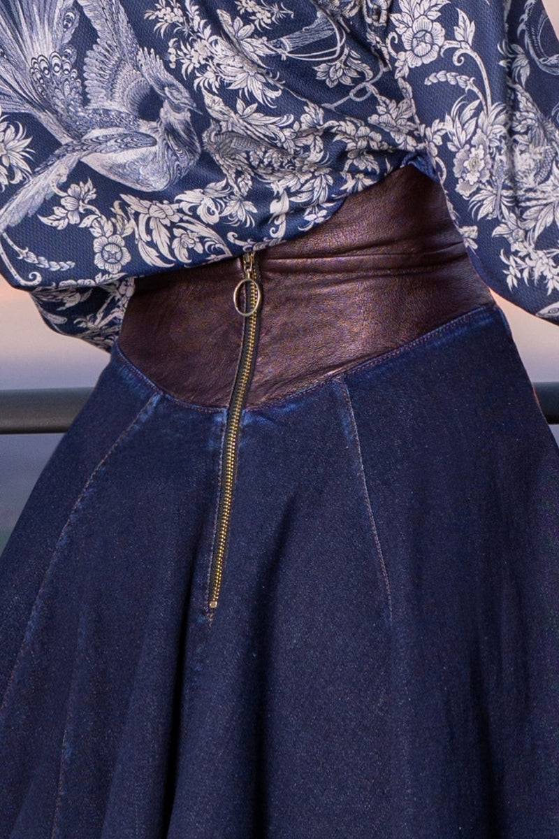 ASYMMETRIC DENIM SKIRT - ESSENTIALS