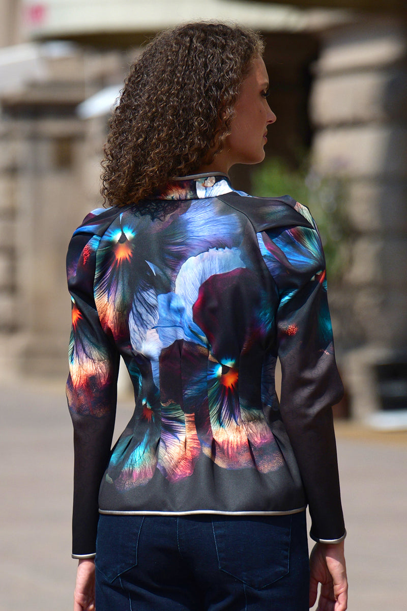 FITTED SCUBA NEOPREN BLAZER - VIOLET