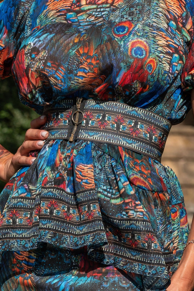 ELASTIC WIDE BELT WITH ZIPPER - AMAZONIA