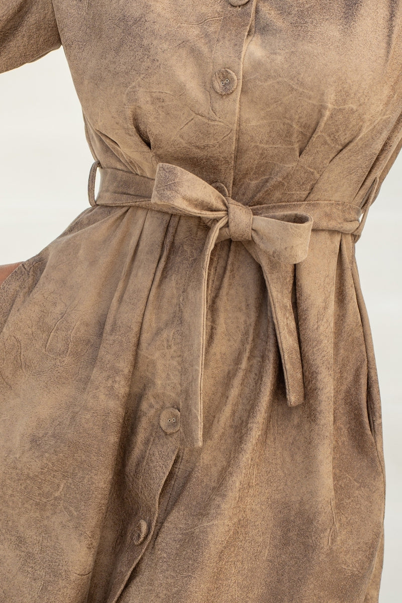 РИЗО-РОКЛЯ С ЕФЕКТ НА ВЕЛУР В ЦВЯТ КАПУЧИНО - ESSENTIALS