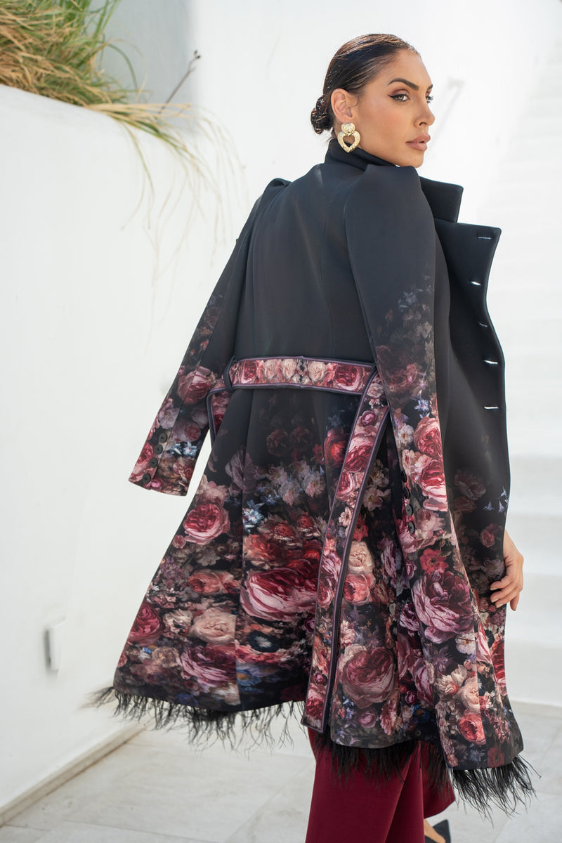 SCUBA NEOPREN COAT - VINTAGE FLOWERS