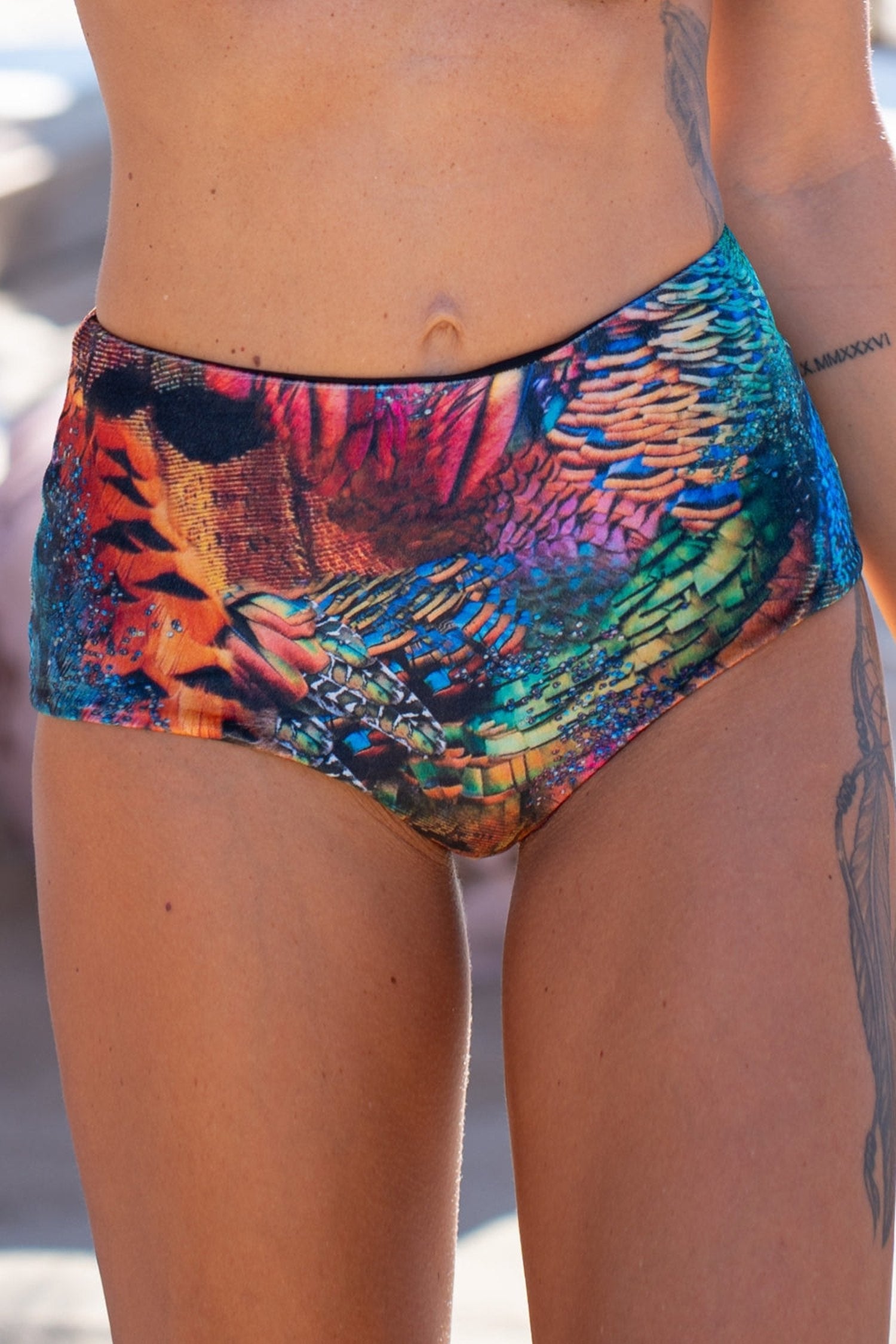HIGH-WAIST VELVET BIKINI BOTTOM - AMAZONIA