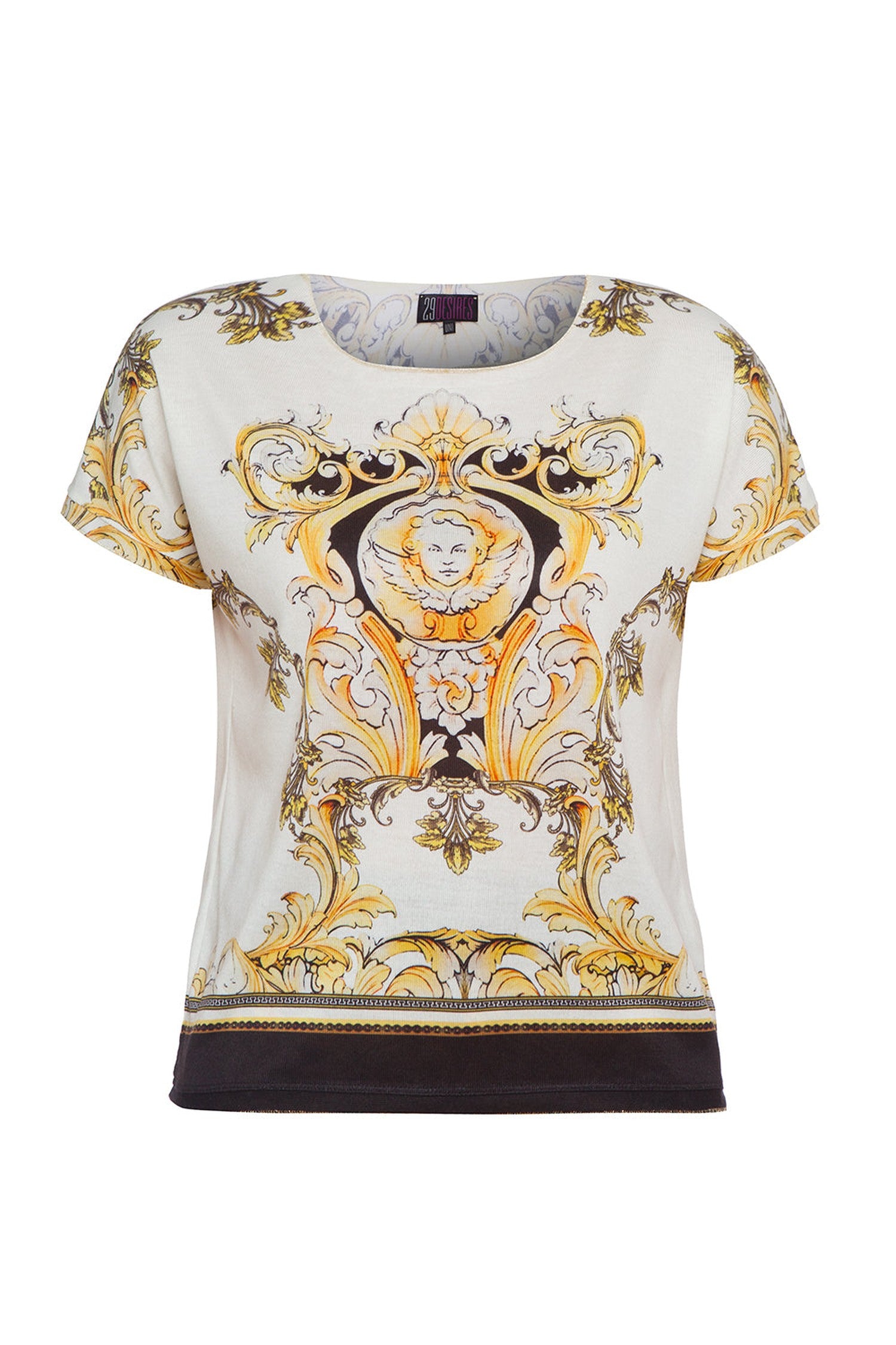 LOOSE COTTON-BLEND PRINTED TOP