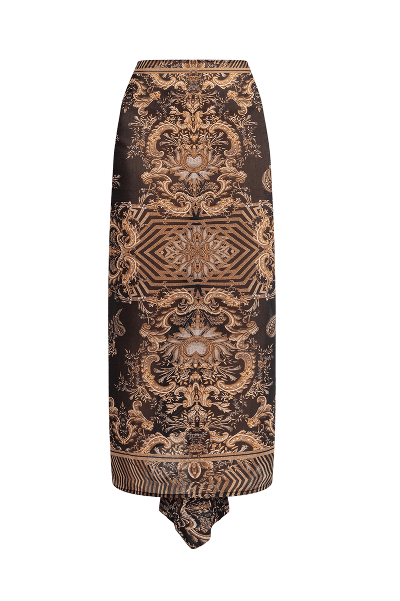 SILK VISCOSE PAREO AND SCARF SET - GOLDEN STRIPES JIORO ПАРЕО ОТ ВИСКОЗА С КОПРИНА - GOLDEN STRIPES JIORO