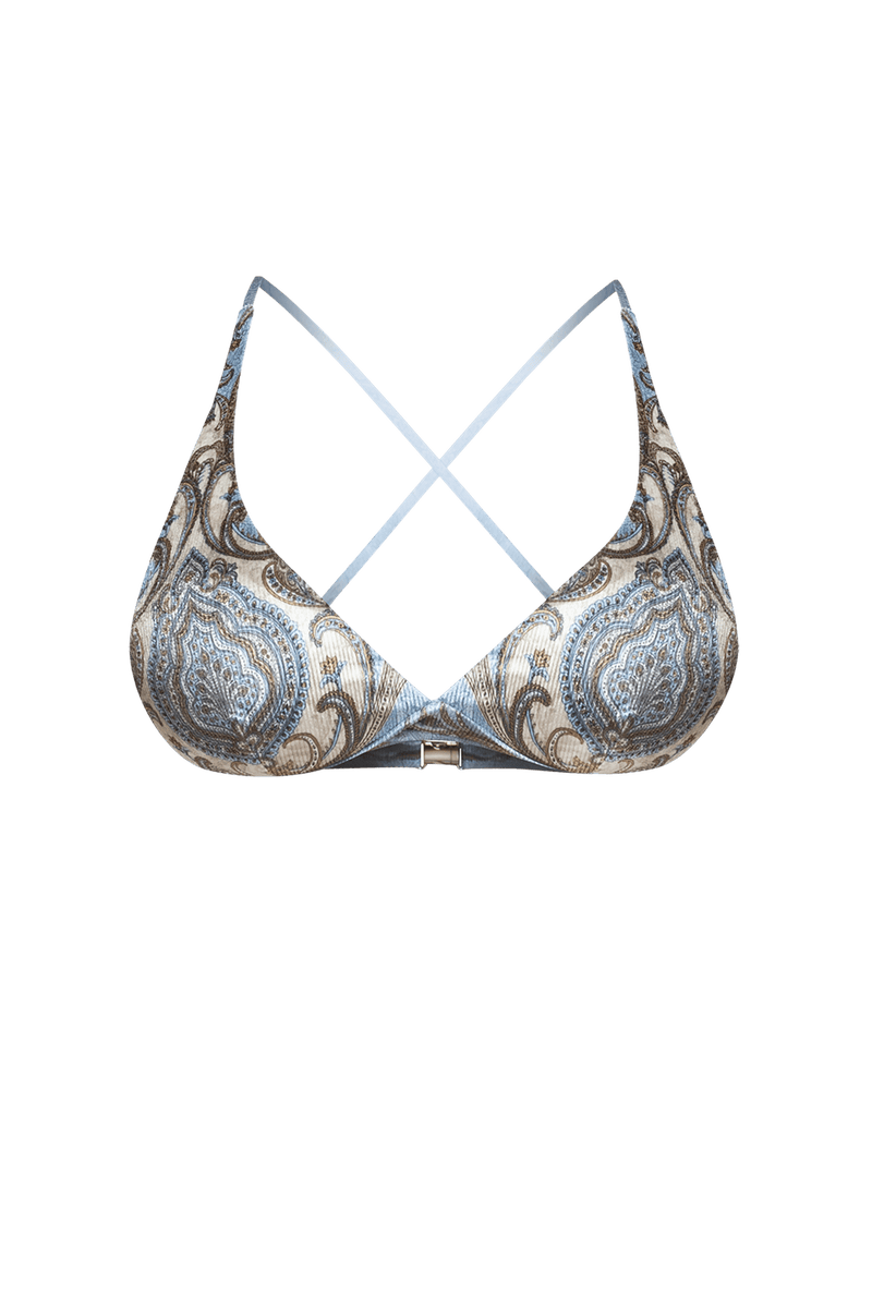 TRIANGLE-STYLE TOP IN RIBBED VELVET - PAISLEY SKY JIORO ГОРНИЩЕ ТИП ТРИЪГЪЛНИК ОТ КАДИФЕ РИПС - PAISLEY SKY JIORO