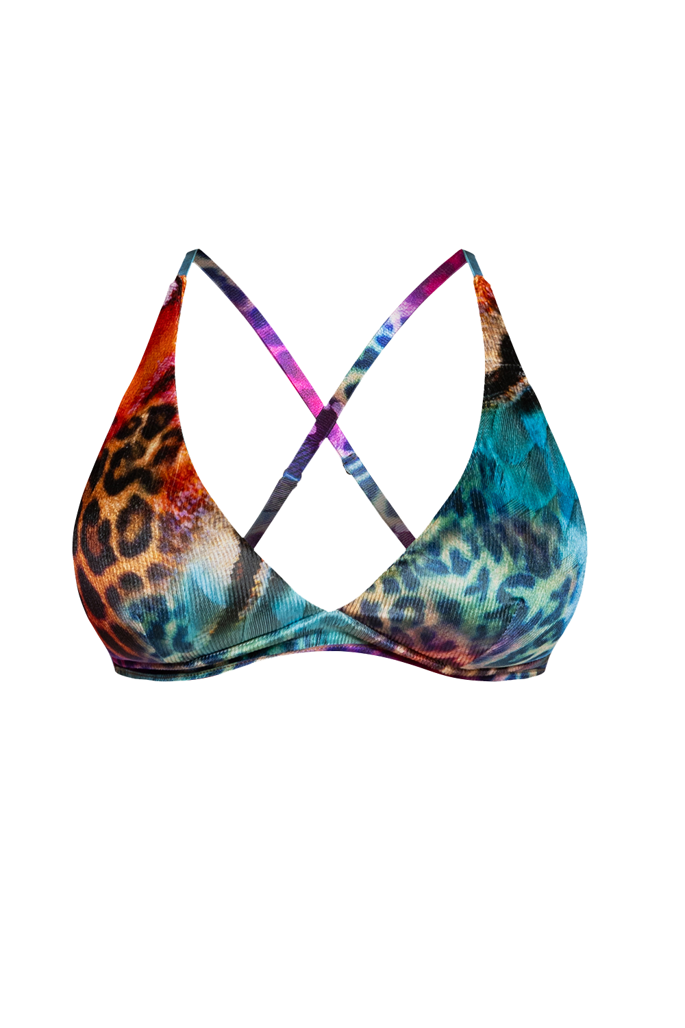TRIANGLE VELVET TOP - LEO NEON WILD