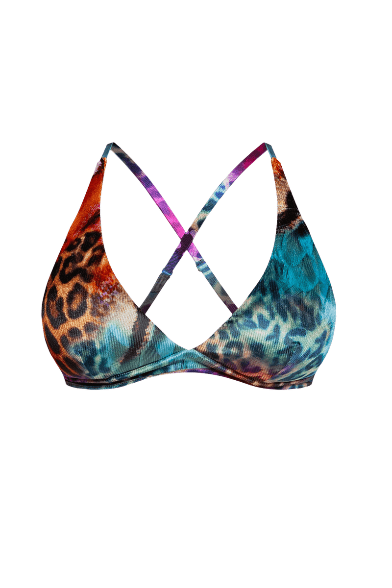 TRIANGLE VELVET TOP - LEO NEON WILD