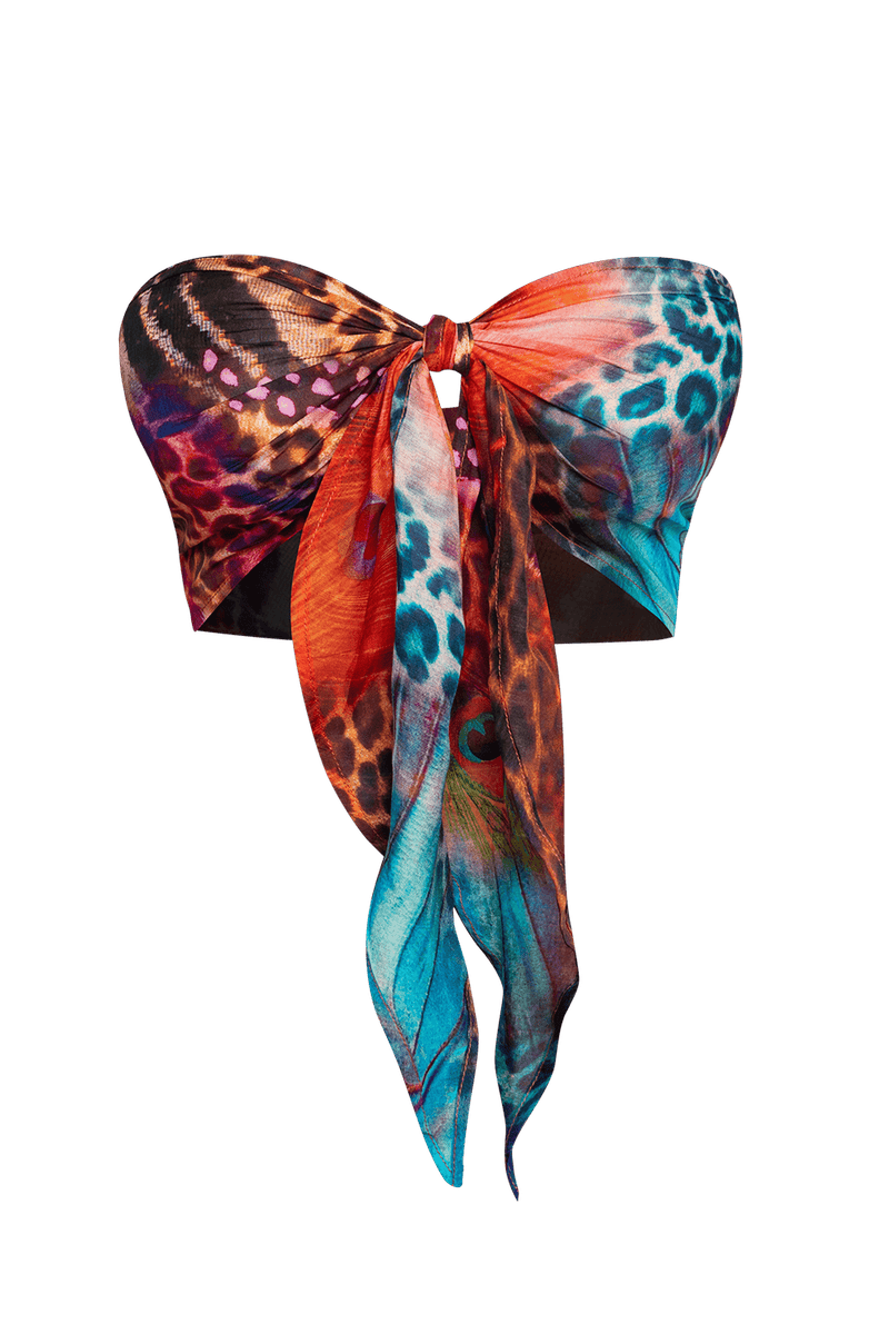 SILK AND COTTON PAREO AND SCARF SET - LEO NEON WILD JIORO СЕТ ПАРЕО И ШАЛ ОТ ПАМУК КОПРИН - LEO NEON JIORO