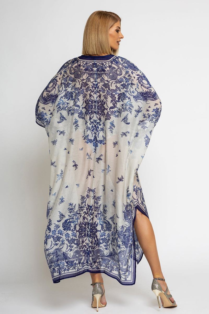 SILK COTTON CAFTAN - ASIA SKY