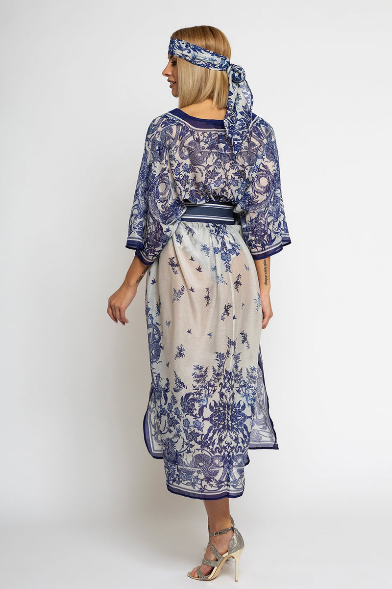 SILK COTTON CAFTAN - ASIA SKY