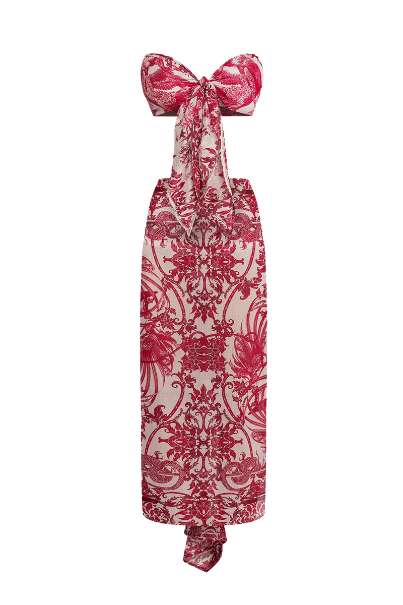 COTTON SILK PAREO AND SCARF SET - ASIA BORDEAUX JIORO СЕТ ПАРЕО И ШАЛ ОТ ПАМУК КОПРИНА - ASIA BORDEAUX JIORO