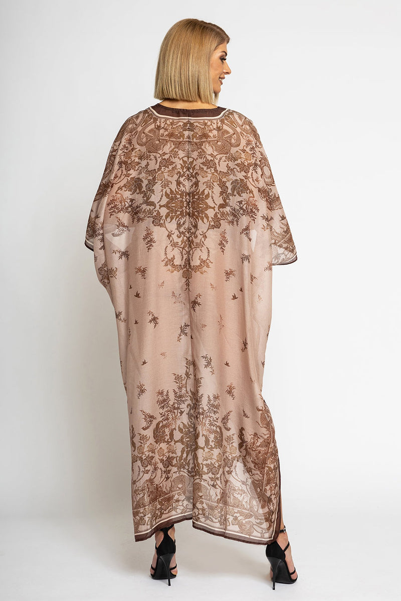 SILK COTTON CAFTAN - ASIA BEIGE