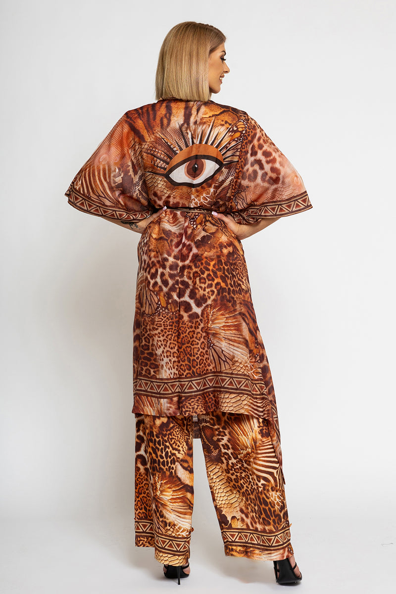 SILK COTTON KIMONO - LEO SAND