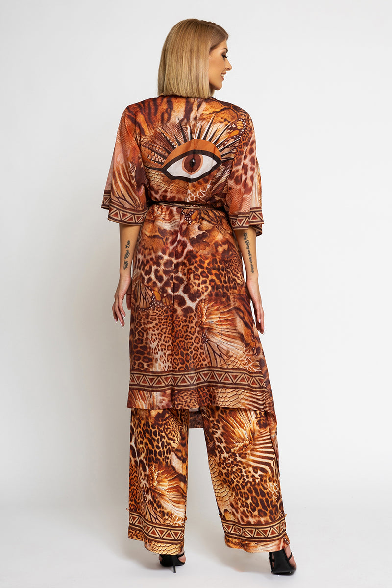 SILK COTTON KIMONO - LEO SAND