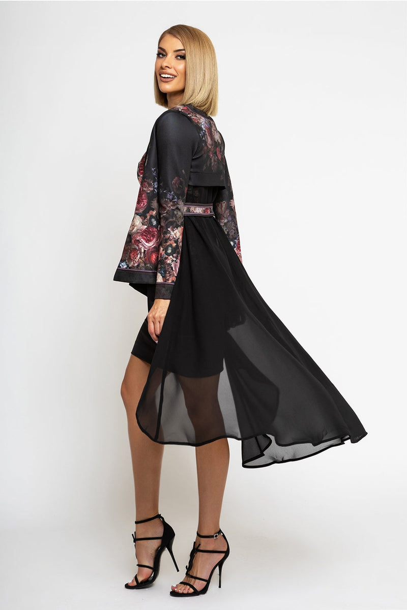 ELEGANT CHIFFON COAT - VINTAGE FLOWERS JIORO ЕЛЕГАНТНА НАМЕТКА С ШИФОН - VINTAGE FLOWERS JIORO
