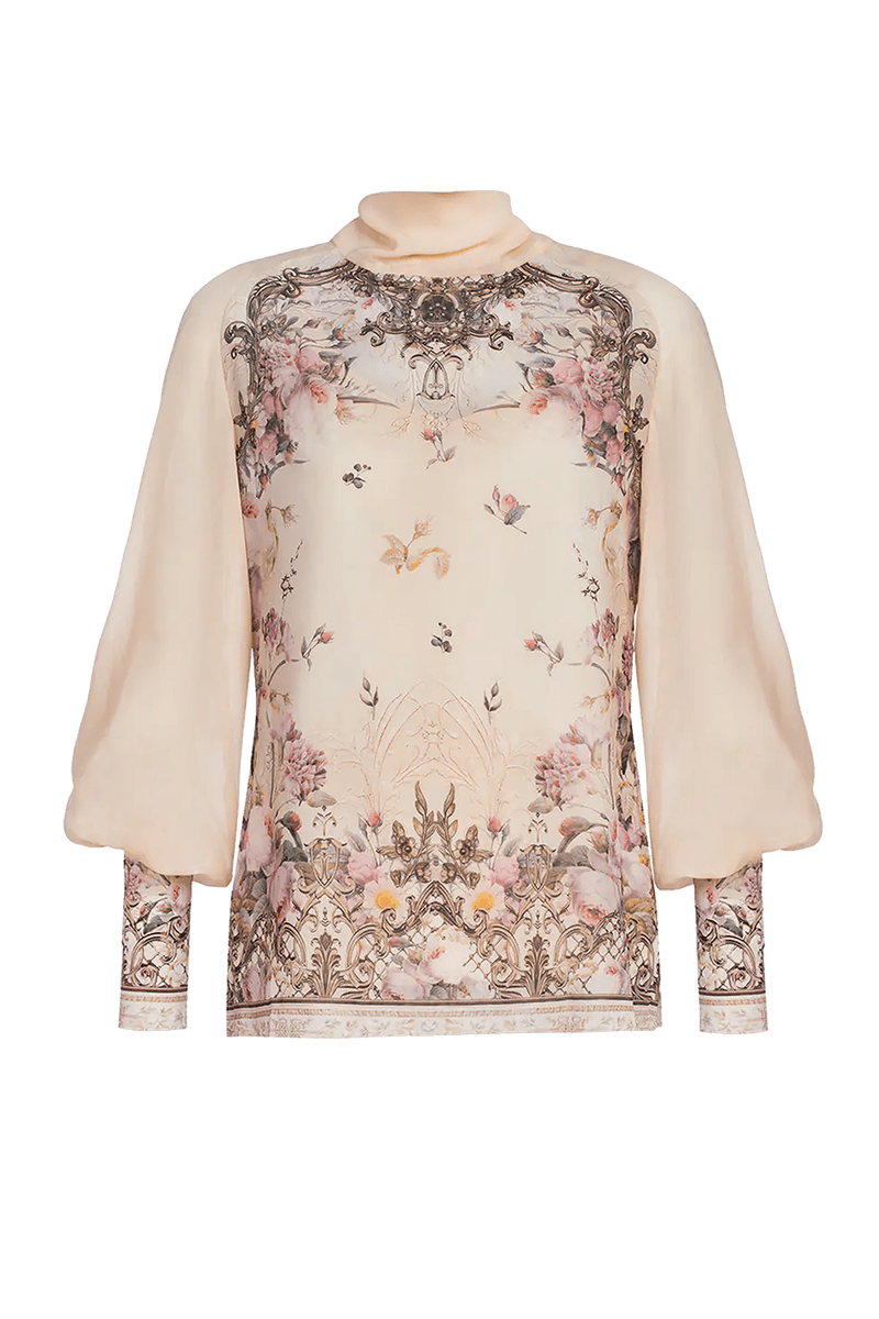 2-IN-1 DESIGNER CHIFFON BLOUSE AND TOP - BAROQUE FLOWERS JIORO 2в1 ДИЗАЙНЕРСКА РИЗА ОТ ШИФОН и ТОП - BAROQUE FLOWERS JIORO