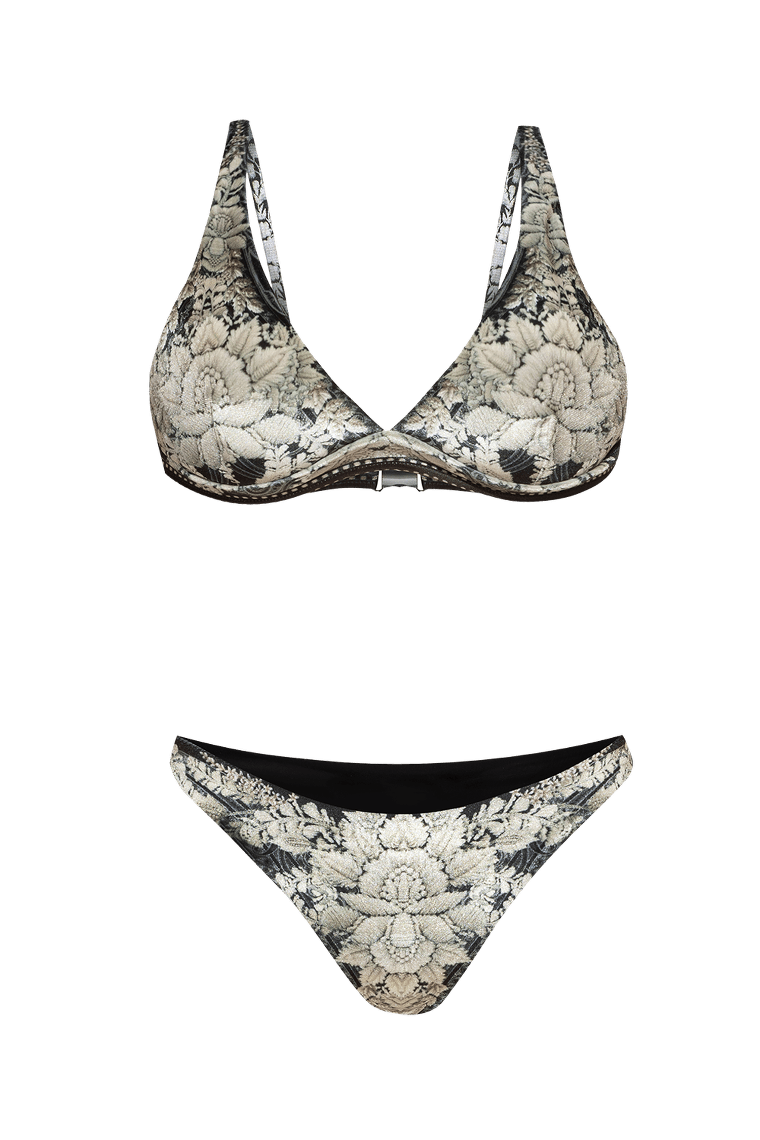 VELVET BIKINI-STYLE BOTTOM - FROZEN LOTUS