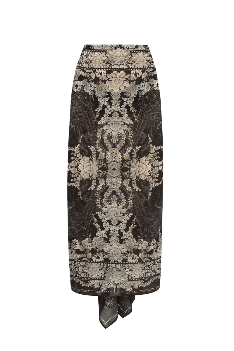 SILK VISKOSE SET OF PAREO AND SCARF - FROZEN LOTUS JIORO СЕТ ПАРЕО И ШАЛ ОТ ВИСКОЗА С КОПРИНА - FROZEN LOTUS JIORO