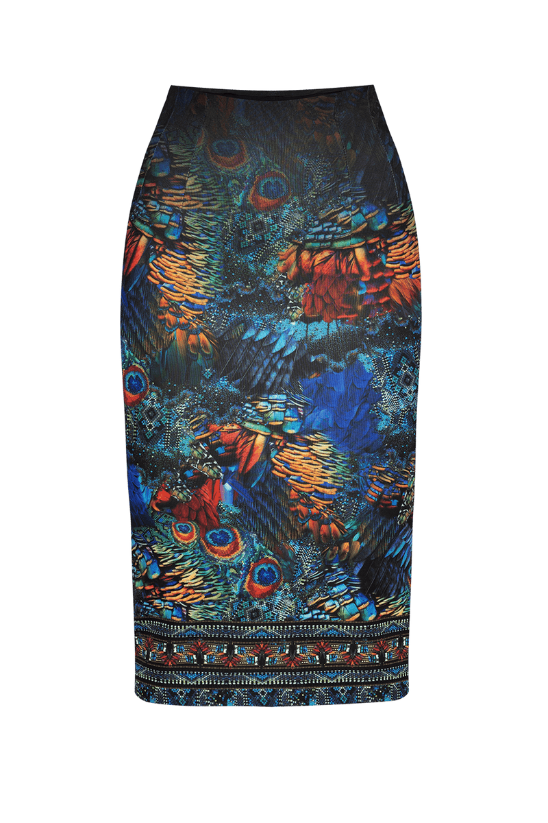 FRENCH TERRY KNEE-LENGTH SKIRT - AMAZONIA JIORO FRENCH TERRY KNEE-LENGTH SKIRT - AMAZONIA JIORO