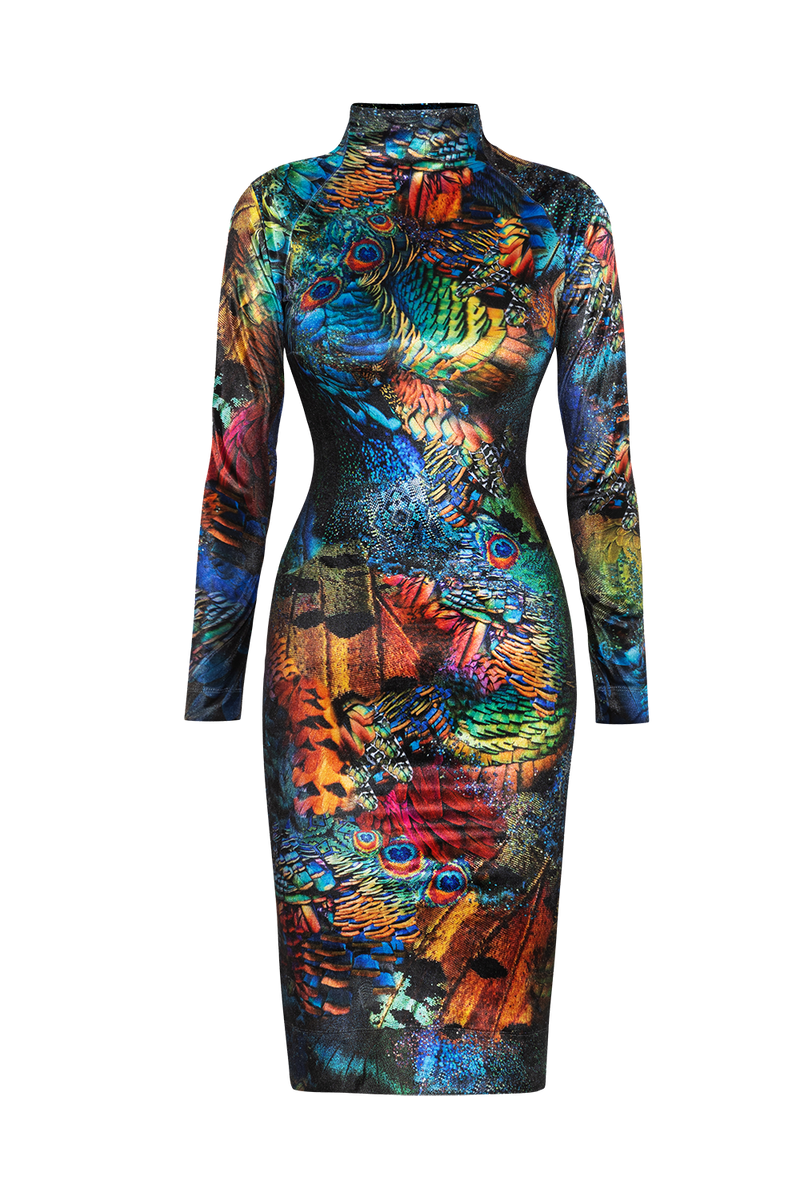 VELVET DRESS - AMAZONIA JIORO ВТАЛЕНА РОКЛЯ ОТ КАДИФЕ - AMAZONIA JIORO