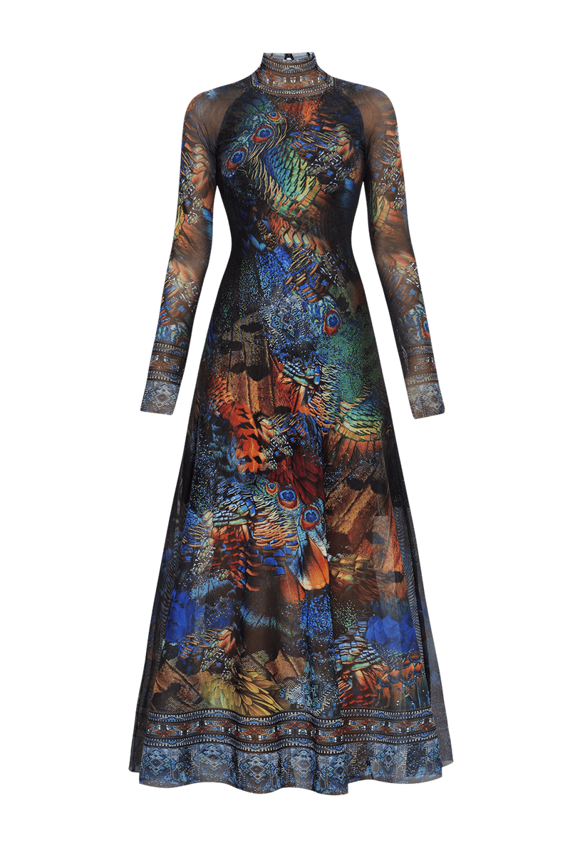 LONG FINE NET DRESS - AMAZONIA JIORO ДЪЛГА РОКЛЯ ОТ ФИНА МРЕЖА - AMAZONIA JIORO