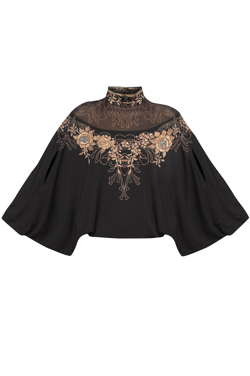 FREE BLOUSE - GOLDEN ROSES JIORO ШИРОКА ПРИЛЕП БЛУЗА С МРЕЖЕСТА ПЛАТКА - GOLDEN ROSES JIORO