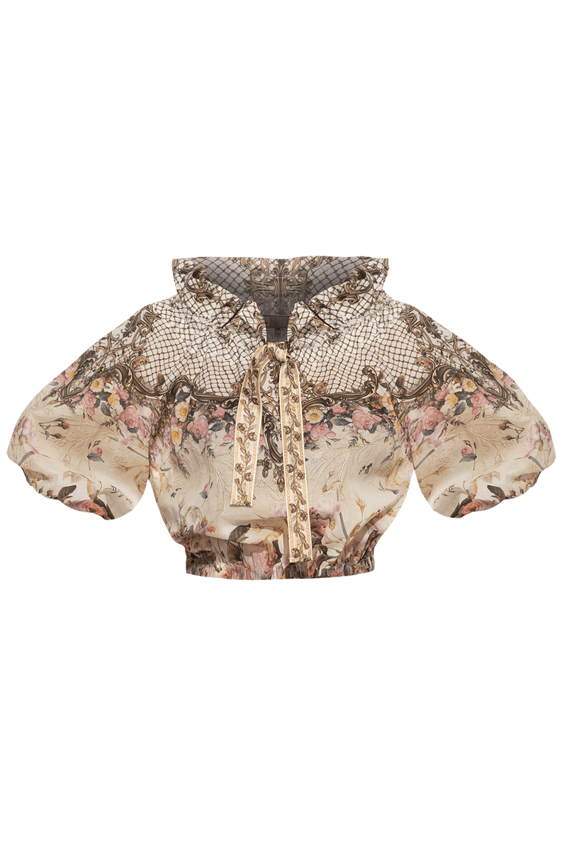 COTTON SHIRT WITH A STATEMENT COLLAR -  BAROQUE FLOWERS JIORO РИЗА С ЕФЕКТНА ЯКА - BAROQUE FLOWERS JIORO