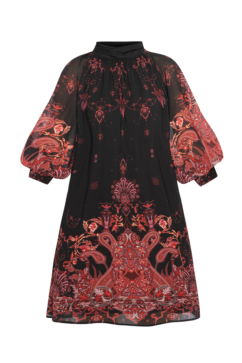 RELAXED FIT DRESS WITH RAGLAN SLEEVES - PAISLEY DARK JIORO СВОБОДНА РОКЛЯ С РЕГЛАН РЪКАВ - PAISLEY DARK JIORO