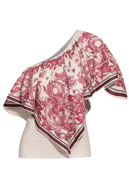 ELEGANT TOP WITH BARE SHOULDER - ASIA BORDEAUX