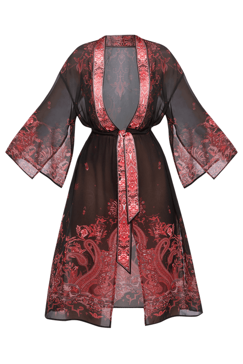 FRENCH CHIFFON KIMONO - PAISLEY DARK JIORO КИМОНО ОТ ФРЕНСКИ ШИФОН - PAISLEY DARK JIORO