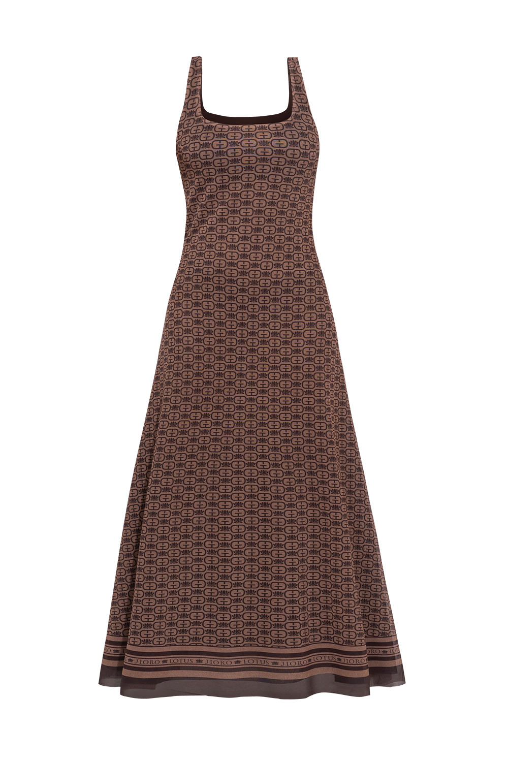 BACKLESS LONG DRESS - MOCHA MOUSSE LOGO