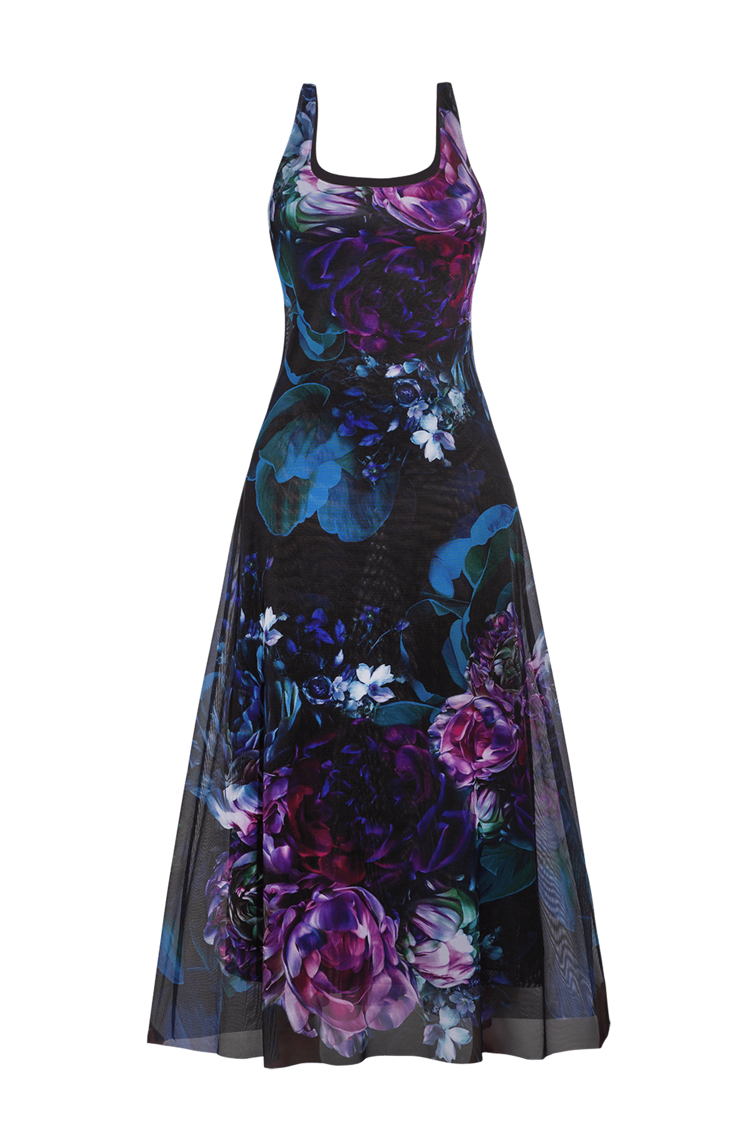 BACKLESS LONG DRESS - PEONIES