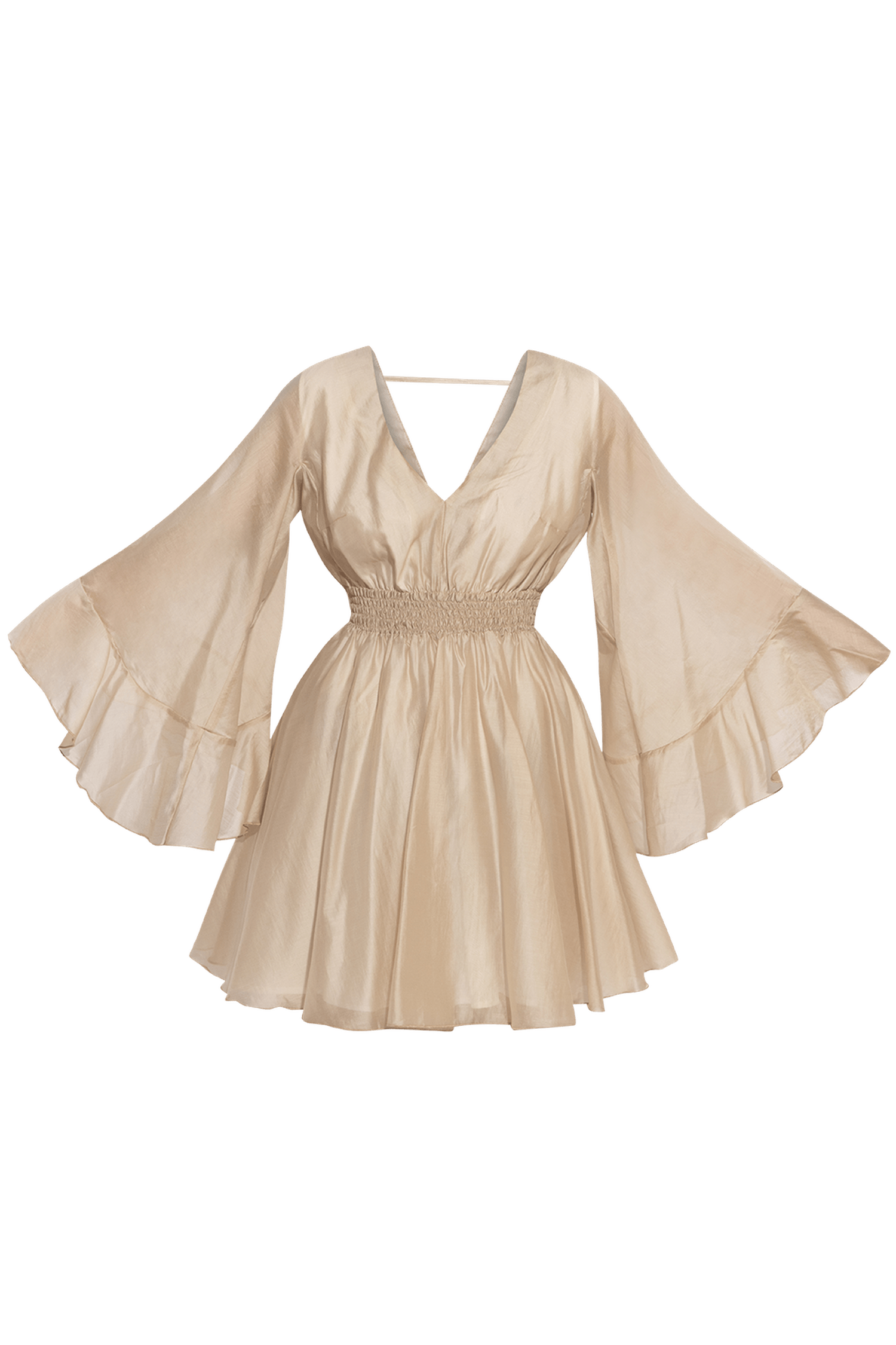 SHORT LYOCELL DRESS WITH WIDE SLEEVES - ESSENTIALS