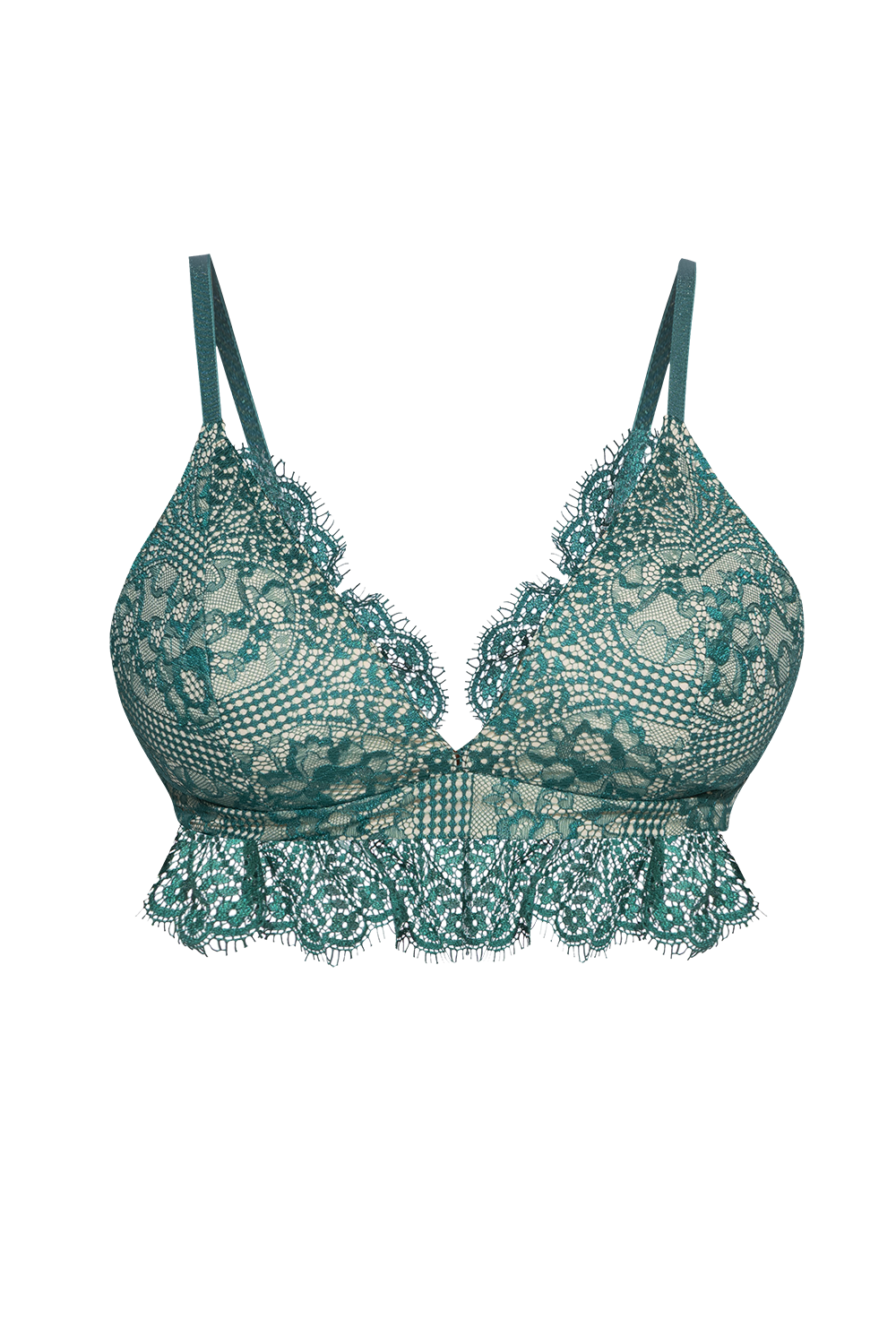 GREEN LACE TOP - ESSENTIALS