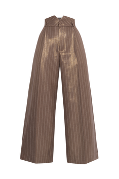 STRIPED PANTS WITH HIGH WAIST AND WIDE LEG IN BEIGE - ESSENTIALS JIORO ПАНТАЛОН РАЙЕ, ВИСОКА ТАЛИЯ И ШИРОК КРАЧОЛ В БЕЖОВО - ESSENTIALS JIORO